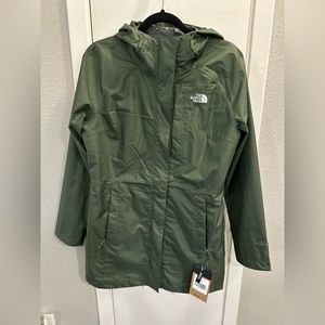 The North Face Olive Parka Rain Jacket Medium